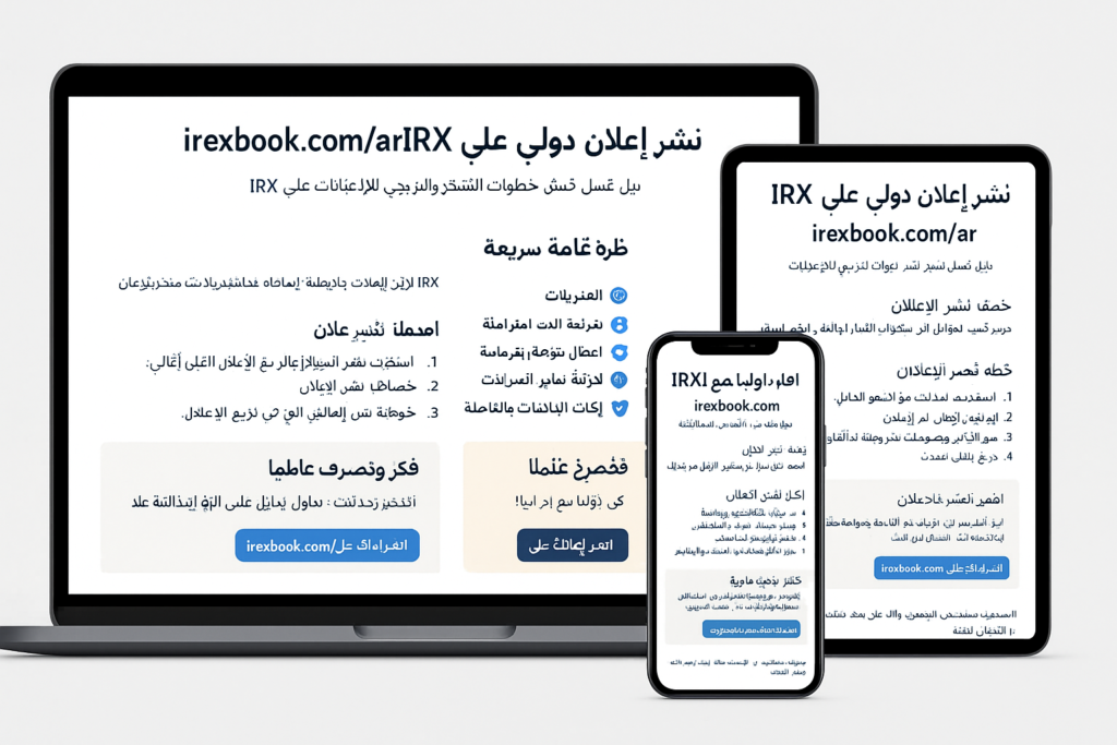 نشر إعلان دولي على منصة IRX